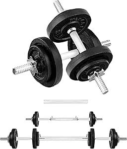 Yes4All Adjustable Dumbbell Set with Weight Plates/Connector - Exercise & Workout Equipment - Size Options 40lbs to 200lbs