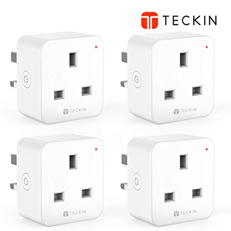 WiFi Smart Plug, TECKIN Mini Outlet Smart Socket, Timing Function Control Your Devices from Anywhere, Works with Amazon Alexa and Google, No Hub Required(4 Pack)