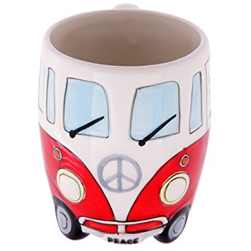 Volkswagen - Red Ceramic Shaped Coffee Mug / Cup (VW Camper Van / Bully / T1)