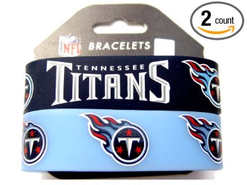 NFL Tennessee Titans Sports Collegiate Team Logo Rubber Wrist Band Set Of 2