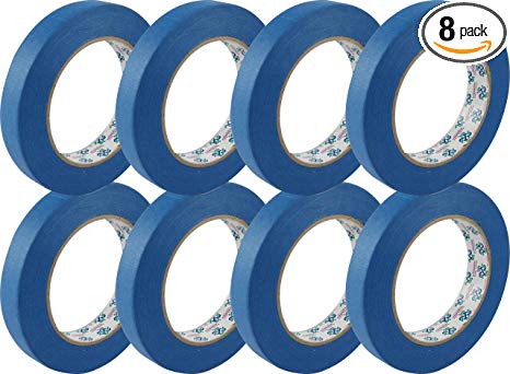 0.71"x 60yd 14 Day Clean Release Painters Tape ¾ inch, Blue Painters Tape ¾ inch, Blue Painters Tape, Blue Tape, Blue Masking Tape ¾, Thin Painter Tape (0.71”, 18mm), 8 Rolls