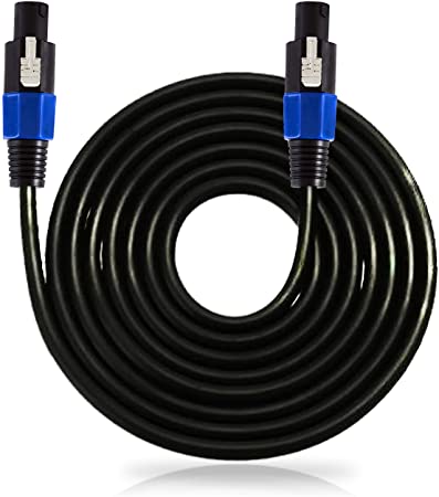 Pyle-Pro Audio Cord Connector to Male Speakon Connection 30 ft 12 Gauge Black Heavy Duty Professional Speaker Cable Wire-Delivers Sound-Pyle PPSS30, USB