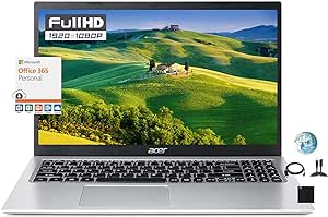 acer Aspire 1 15.6" FHD Slim Flagship Laptop, 16GB RAM, 512GB PCIe SSD  128GB eMMC， Intel Celeron N4500（up to 2.8GHz, Webcam, Type-A&C, Windows 11, 1-Year Office 365  GM Accessories