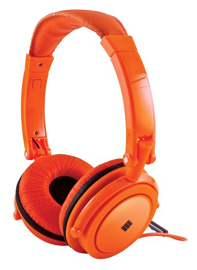 Polaroid Neon Headphones With Carring Case, Built-in Mic, Compatible With All Devices,Orange