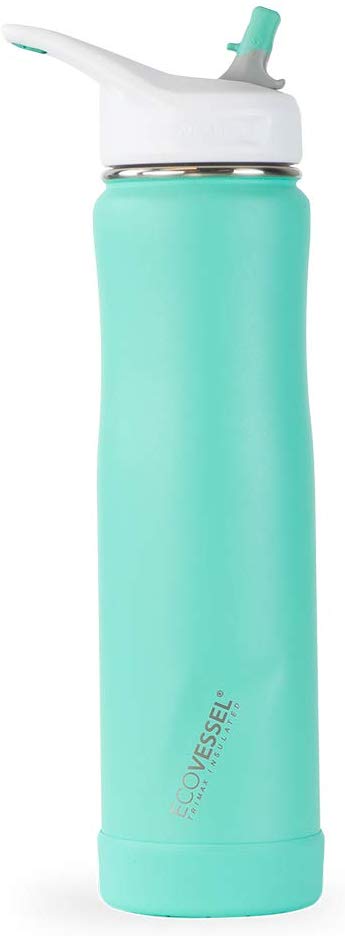 EcoVessel Summit TriMax Triple Insulated Stainless Steel Water Bottle with Flip Straw - 24 Ounces