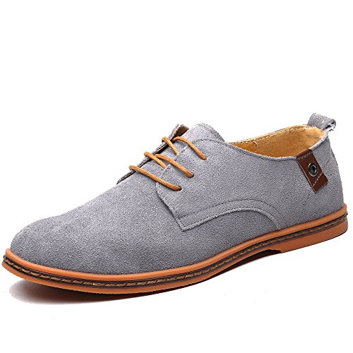 OUOUVALLEY Men's Suede Leather Oxford Flats Shoe K01