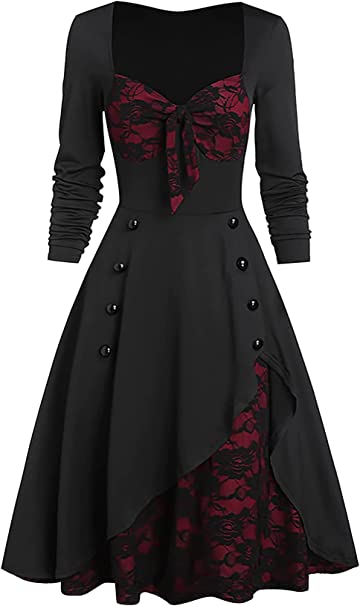 Aivtalk Gothic Steampunk Dresses for Women Victorian Queen Ball Gown Masquerade Dress Party Dresses