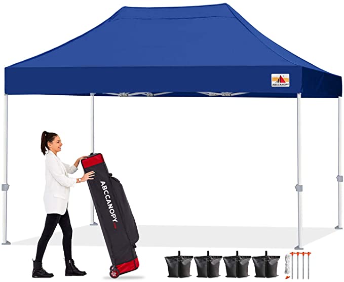 ABCCANOPY Premium 2.0 Canopy Tent Pop up Canopy Outdoor Canopy Commercial Instant Shelter with Wheeled Carry Bag, Bonus 4 Canopy Sand Bags, Navy Blue