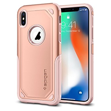 Spigen Hybrid Armor iPhone X Case with Air Cushion Technology and Secure Grip Drop Protection for Apple iPhone X (2017) - Blush Gold