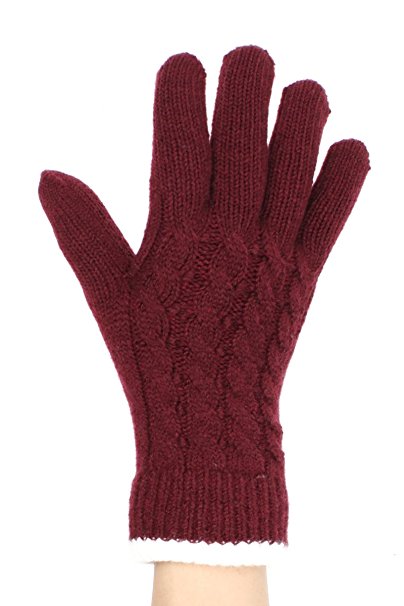 LL Womens Warm Winter Knit Fashion Gloves, Fleece Lined - Many Styles