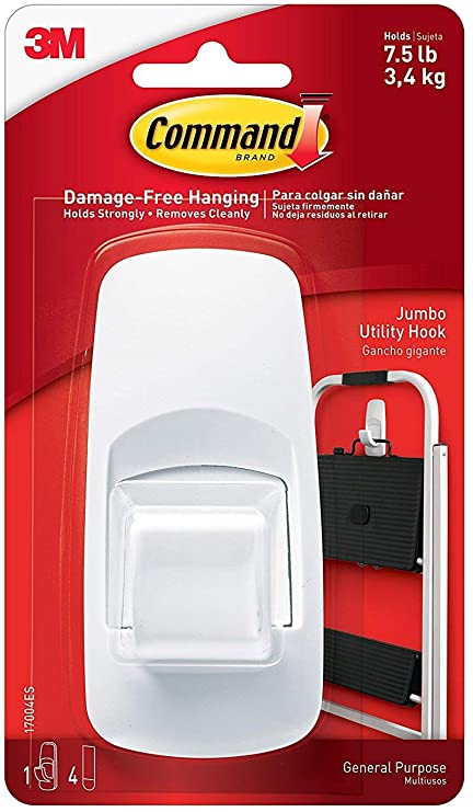 Jumbo Utility Hook, White, 1-Hook (17004ES) (New Version)