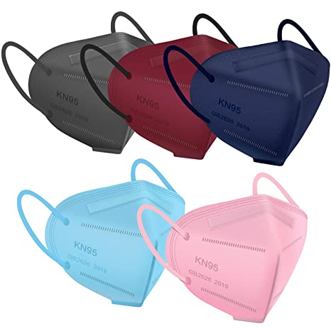 KN95 Face Mask - 50 Pack Included on FDA EUA List, Multiple Colour KN95 Mask Protection Against PM2.5 Dust, Air Pollution