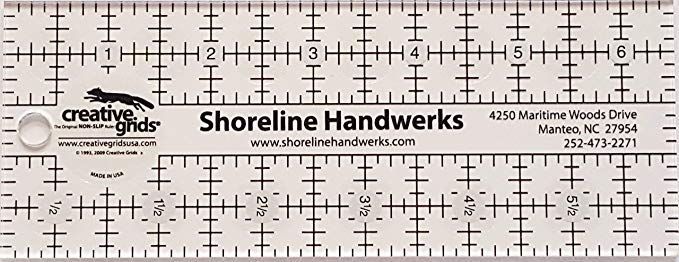 Creative Grids Shoreline Handwerks Custom Quilting Ruler 2.5 x 6.5 inches