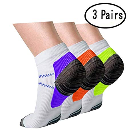 Plantar Fasciitis Support Compression Socks Women Men - Best Running Ankle Athletic Socks