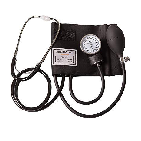 Manual Blood Pressure Cuff - Stethoscope & Blood Pressure Cuff Sets - Manual Home Blood Pressure Monitor with Standard Cuff and Stethoscope, Black