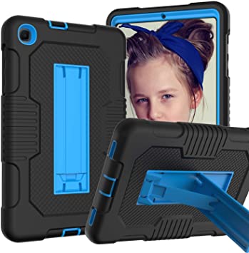 OKP Case for Samsung Galaxy Tab A 8.4 (2020 Release, SM-T307) Built with Kickstand, Shockproof Rugged Drop Protection Tablet Case for Galaxy Tab A 8.4 for Kids (Black Blue)