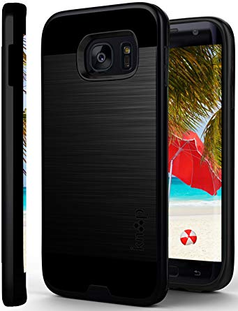 Galaxy S7 Edge Case Black, Beautifully Protected By Knooop. Stylish Advanced Protection Cell Phone Covers - Improved Shock Absorption - Ultra Slim