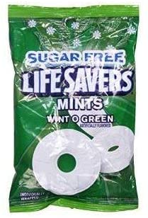 Lifesavers Sugar Free Wint O Green Mints Hard Candy (Pack of 4) 2.75 oz Bags