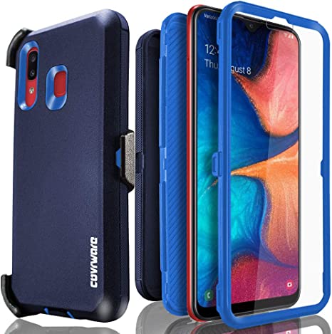 Samsung Galaxy A20 / A30 / A50 Case, COVRWARE [Tri Series] with Built-in [Screen Protector] Heavy Duty Full-Body Triple Layers Protective Armor Holster Case, Dark Blue