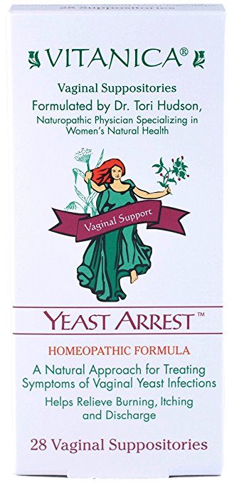Vitanica Yeast Arrest , homeopathic Formula, 28 Vaginal Suppositories