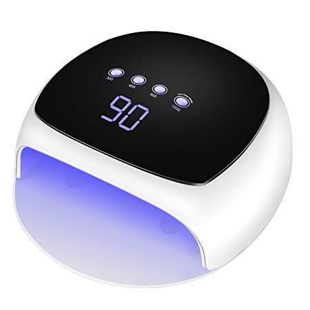 Youlanda 48W UV LED Nail Lamp Quick Nail Dryer with Touch Key Automatic Sensor and 4 Timer Settings Large Space Gel Nail Light Curing All Gel Polish