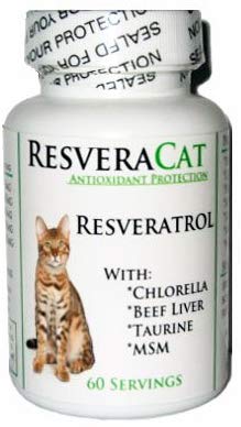 CurEase ResveraCat Anti Aging Cat Formula Resveratrol Powder, MSM, Taurine, Chlorella, Beef Liver
