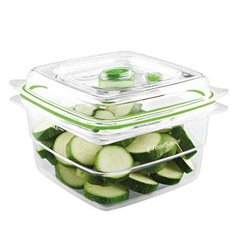 FoodSaver FAC5-000 Vacuum Sealed Fresh Container 5-Cup, Crack/Shatter/Odor/Stain Resistant, BPA Free, Clear