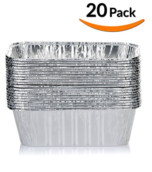 DOBI Mini Loaf Baking Pans - Disposable Aluminum Foil small Bread Tins, 6" X 3.5" X 2" (Pack of 20)