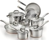 T-fal C836SD Ultimate Stainless Steel Copper-Bottom Heavy Gauge Multi-Layer Base Cookware Set 13-Piece Silver