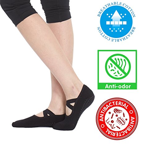 Womens Socks Non Skid Low Cut Yoga Socks Barre Socks for Studio/Hospital/Yoga/Pilates/