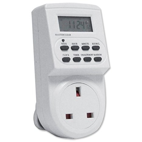 Electronic digital mains Timer Socket Plug-in with LCD Display 12/24 Hour 7 Days (WHITE, 2)
