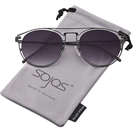 SOJOS Vintage Retro Round Sunglasses Mirror Tinted Circle Lens Men Women SJ2054 SJ1076 SJ1097