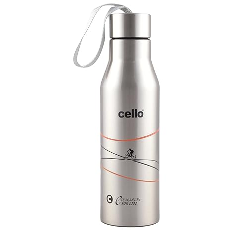 Cello Refresh Stainless Steel Double Walled Water Bottle, Hot and Cold, 900ml, 1 Unit, Silver