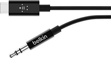 Belkin Rockstar 3.5 mm Audio Cable with USB-C Connector (USB-C to 3.5 mm Audio Cable, USB-C to Aux Cable), 6 ft/1.8 m