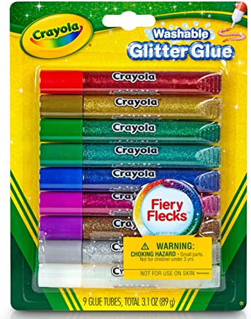 Crayola Washable Glitter Glue, Assorted Colors 9 ea (Pack of 3)