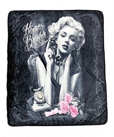 DGA Day of Dead Marilyn Monroe High Definition Super Soft Plush Micro Fleece Blanket 50x60 Inches - Heartbreaker