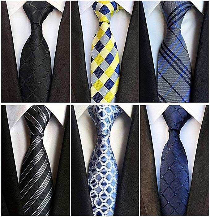 Adulove Men's Necktie Classic Silk Tie Woven Jacquard Neck Ties 6/9 / 12 PCS