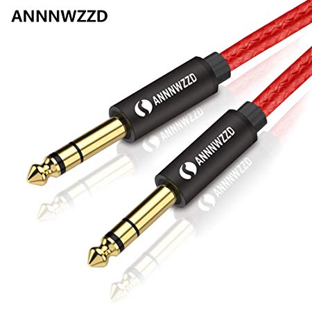 LinkinPerk 6.35mm (1/4) TRS to 6.35mm (1/4) TRS Stereo Audio Cable Male to Male (6ft / 2M)