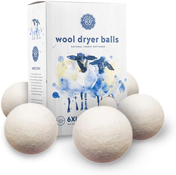 Woolzies Wool Dryer Balls Organic: Our Big Wool Spheres are the Best fabric softener | 6-Pack XL Dryer Balls for Laundry is Made with New Zealand Wool | Use Laundry Balls for Dryer with Essential Oils