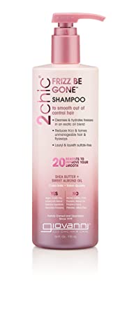 Giovanni Frizz Be Gone Shampoo, Natural Hair Smoothing Formula with Shea Butter & Sweet Almond Oil, Macadamia, Color Safe, Vegan, 2chic, 24 oz. (Pack of 1)