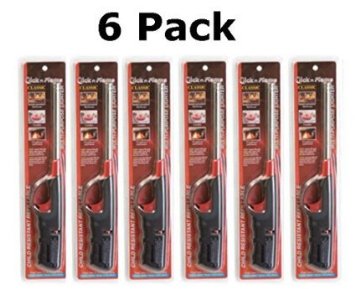 Click-n-Flame Refillable Long-Reach Butane Lighters (6 Pack)
