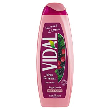 Vidal: "Mora e Muschio" Berries and Musk Tonifying Bath Foam with Hydra Dermal 16.9 Fluid Ounce (500ml) Bottle [ Italian Import ]