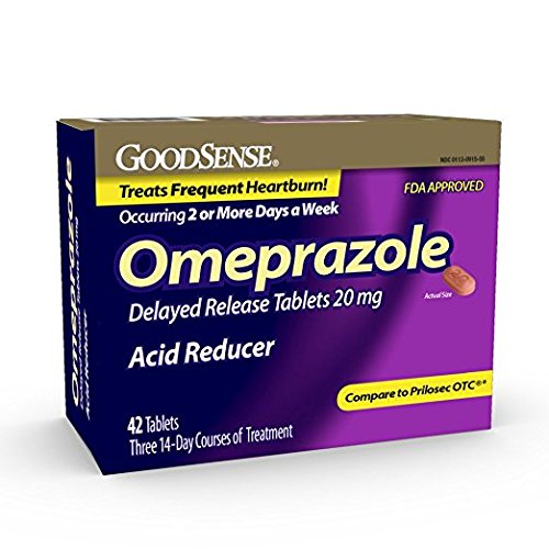 GoodSense Omeprazole Delayed Release, Acid Reducer Tablets 20 mg, 42 Count (42 Count (Pack of 2))