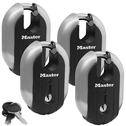 Master Lock - (4) Titanium Trailer Door/Multi Purpose Padlocks 2-5/16" Wide, 187KA-4