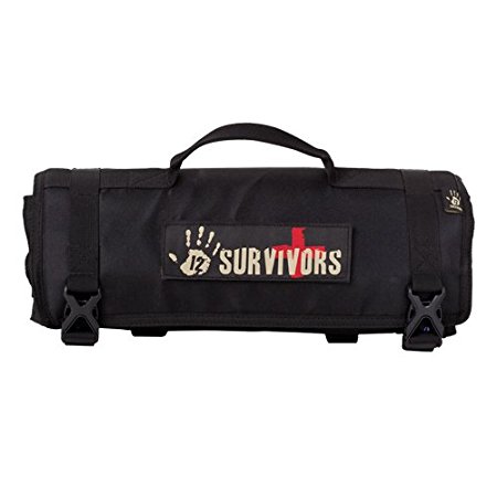 12 Survivors First Aid Rollup Kit, Black