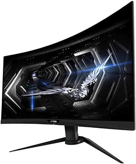 Gigabyte AORUS CV27Q 27 Inch Curved VA QHD (2560 x 1440) 165 Hz FreeSync/G-Sync Compatible Gaming Monitor ,Black