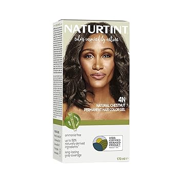 Naturtint Permanent Hair Color For Women | Ammonia Free Hair Colour | Hair Color Gel 100% Grey Coverage Long Lasting Hair Color Vegan - 4N Natural Chestnut