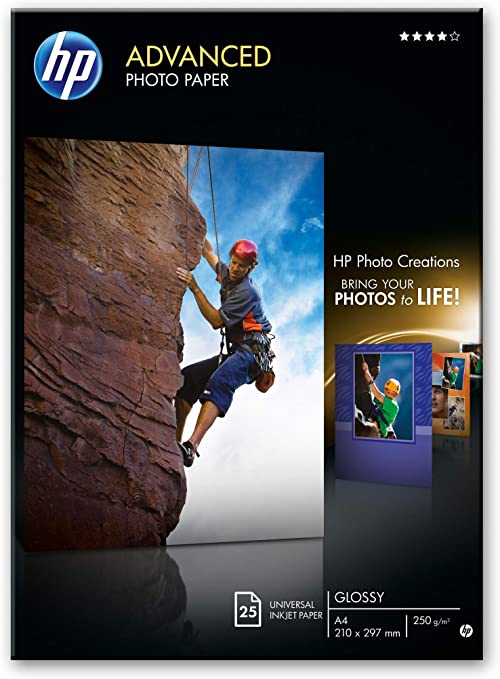 HP Q5456A, A4/210 x 297 mm, Advanced Glossy Photo Paper, 250 gsm, 25 Sheets