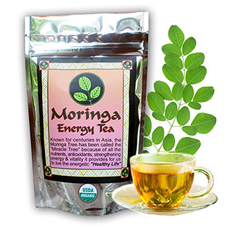 MORINGA ENERGY TEA - Loose leaf. USDA Organic, hand harvested and freshly packaged. Large 3 oz size, with this Moringa Tea loose leaf.