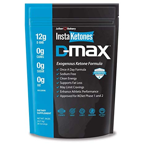 InstaKetones® D-MAX® 12g D-BHB (Near Flavorless) (Once A Day) Exogenous Ketones (30 Servings)